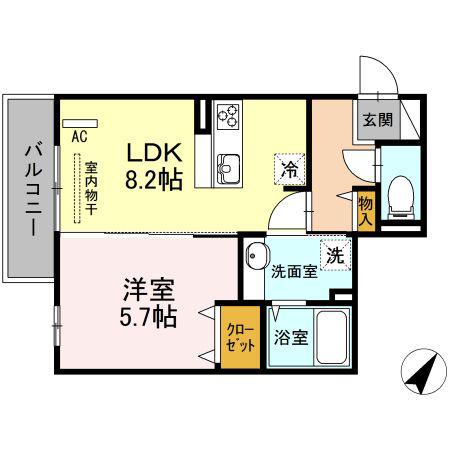 ベローナ(1LDK/2階)の間取り写真