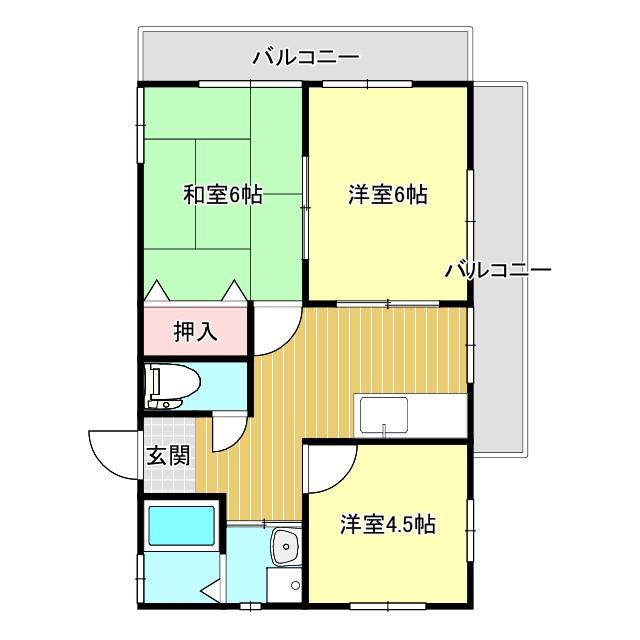 エキスパートIII(3DK/2階)の間取り写真
