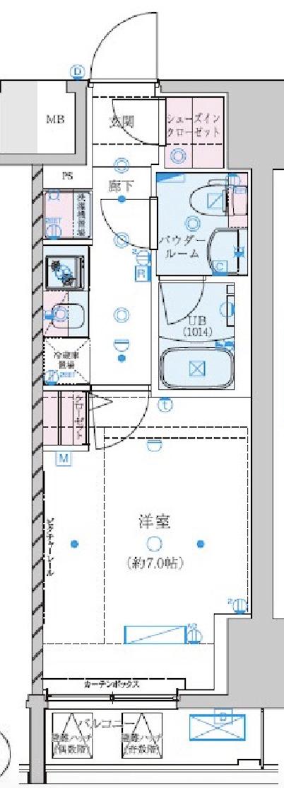 GENOVIA金町(1K/8階)の間取り写真