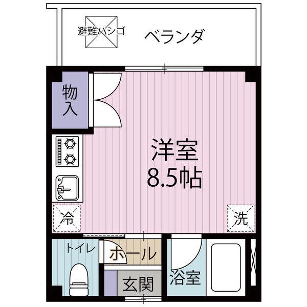 ルミエール武田(ワンルーム/3階)の間取り写真