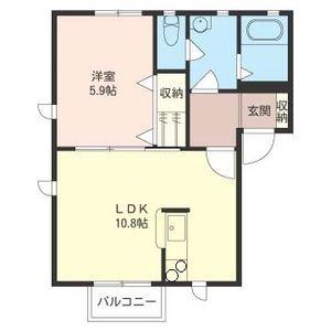 シャーメゾンオアシスA(1LDK/2階)の間取り写真