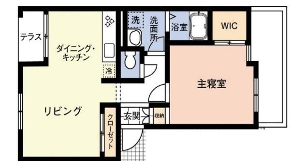 ハッピーガーデン(1LDK/1階)の間取り写真