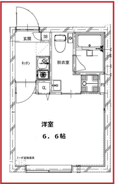 フラシア王子(1K/1階)の間取り写真