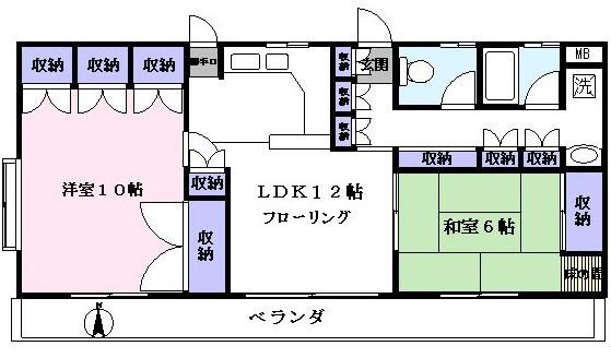 フィルハイム仙川(2LDK/3階)の間取り写真