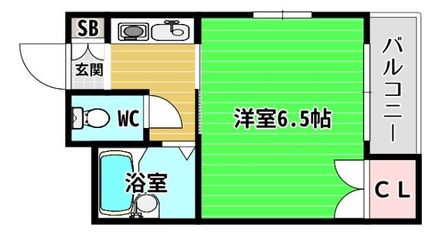アバンス市岡(1K/3階)の間取り写真