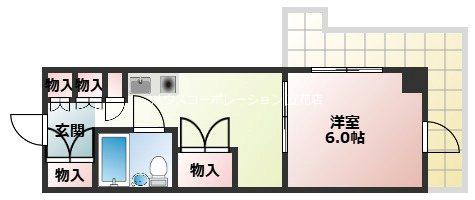 LAKIAMAISON武庫之荘(1K/1階)の間取り写真