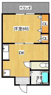 三郷ハイツ(1DK/1階)の間取り写真