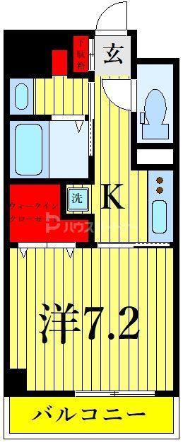 カーロヴィレッタ3(1K/7階)の間取り写真