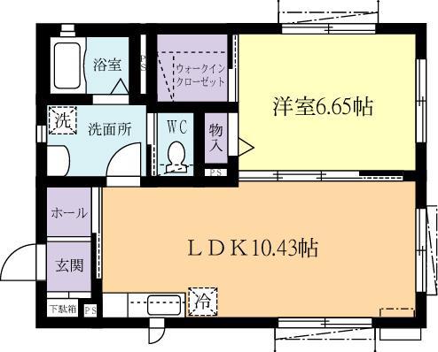 シャーメゾン牛久(1LDK/2階)の間取り写真