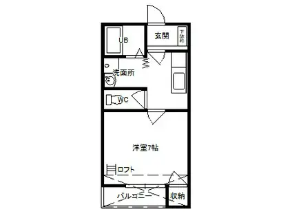 クレヨンハウス(1K/1階)の間取り写真