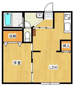 エレガンテピソ(1LDK/2階)の間取り写真