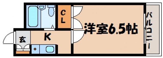 Sビル海田(1K/1階)の間取り写真
