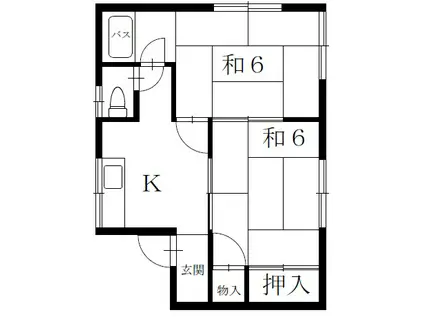 ハイツ長島(2K/2階)の間取り写真