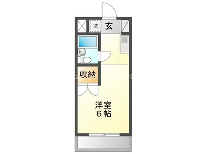 キャンパスシティー弥生(ワンルーム/1階)の間取り写真