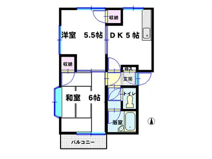 増田ハイツ(2DK/2階)の間取り写真