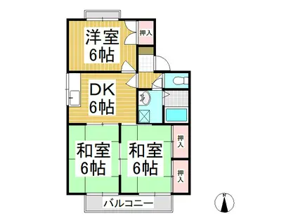 グランシェール藤本(3DK/1階)の間取り写真