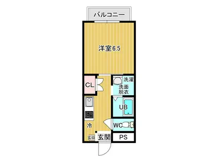スクエア22・210号(1K/2階)の間取り写真