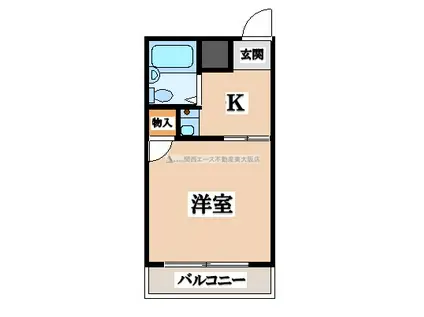 藤井マンション岩田(1K/3階)の間取り写真