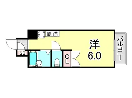 ビーライン須磨(1K/1階)の間取り写真
