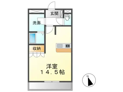 エスポワール(ワンルーム/2階)の間取り写真