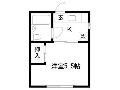 愛宕橋川村アパート(1K/1階)の間取り写真
