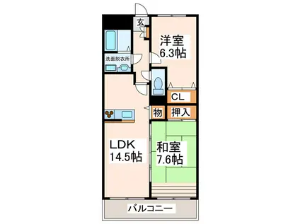ヴィレッジMT(2LDK/4階)の間取り写真