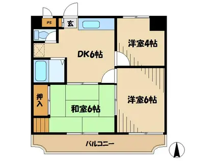 グリーンハイムヴェラ斉藤(3DK/1階)の間取り写真