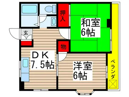 メゾンサエキ(2DK/3階)の間取り写真