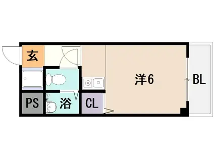 シティーハイツ弥刀(ワンルーム/5階)の間取り写真