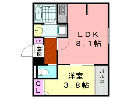 H-MAISON加美正覚寺(1LDK/3階)の間取り写真