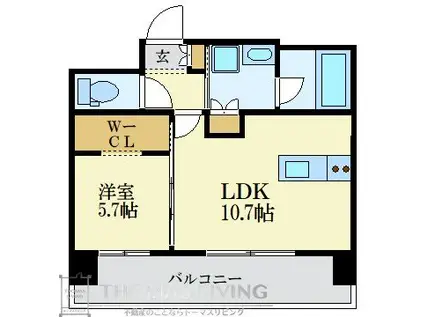 LEXUS GARDEN箱崎タワーズイースト(1LDK/10階)の間取り写真
