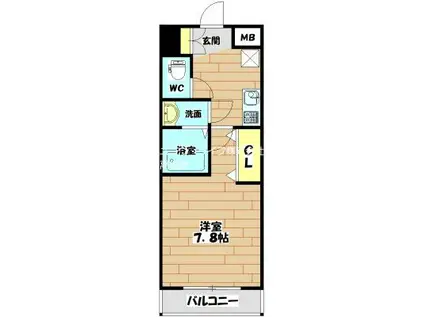 MASU NO 茨木(1K/2階)の間取り写真