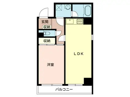 鈴美マンション(1LDK/4階)の間取り写真