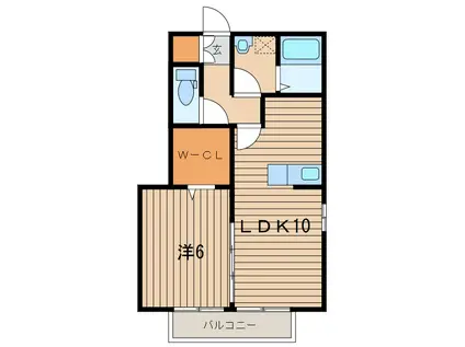 セジュール緑ヶ丘(1LDK/1階)の間取り写真