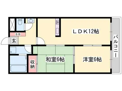 山田コーポ(2LDK/1階)の間取り写真