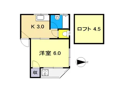 ハイツアラミス(1K/4階)の間取り写真