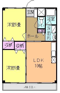 ラフィーネ(2LDK/3階)の間取り写真