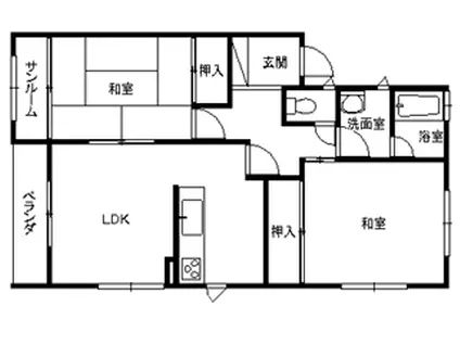 アーバンコア大杉平(2LDK/2階)の間取り写真