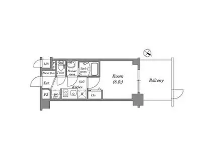 ファステート神戸サルビア(1K/1階)の間取り写真