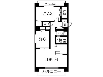 ブリーズ宮の沢III(2LDK/3階)の間取り写真
