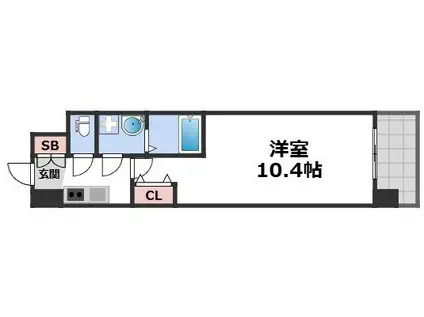 THE MUSIC COURT(1K/6階)の間取り写真