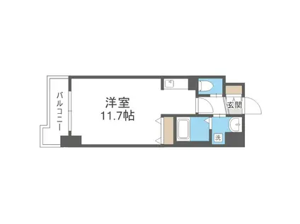 ティアラ本郷(1K/13階)の間取り写真