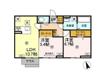 トルチェ(2LDK/1階)の間取り写真