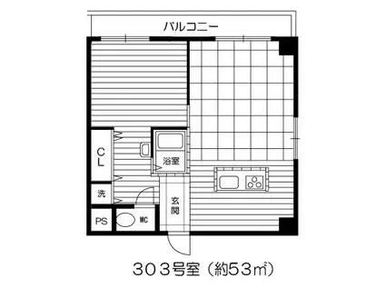 新町忠兵衛ビル(1LDK/3階)の間取り写真