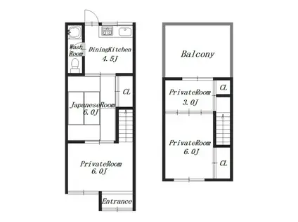 桐田1号(4DK/2階)の間取り写真