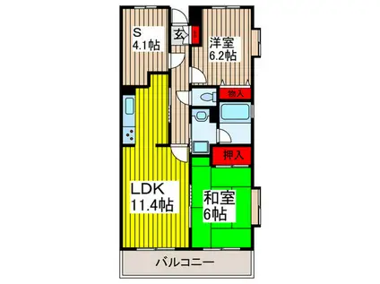 スターコート北浦和(2SLDK/4階)の間取り写真