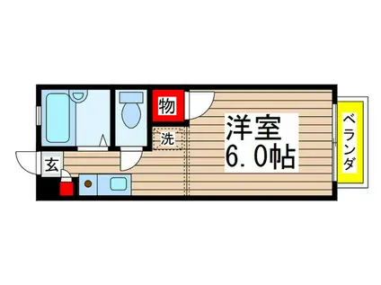 ベルコリーヌIII(ワンルーム/2階)の間取り写真