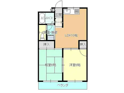 コーシンハイツ(2LDK/3階)の間取り写真