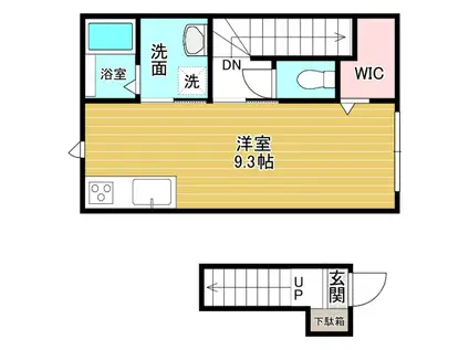 EDGEMOMENT富岡(ワンルーム/2階)の間取り写真