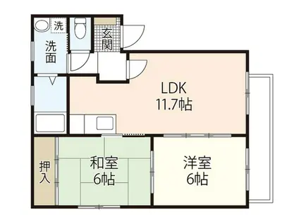 VAGUE(2LDK/1階)の間取り写真